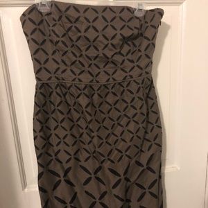 J Crew Strapless Two Tone Brown Dress, Sz 6